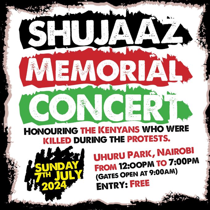 Kenyans Hold Shujaaz Memorial Concert to Honor Victims of Finance Bill 2024 Protests